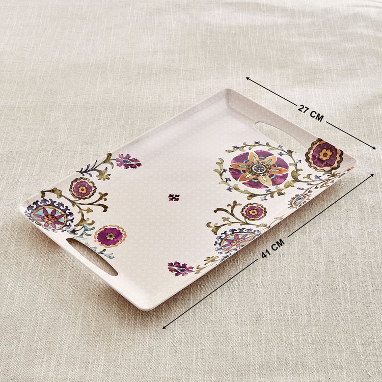 Nesto Pormela Melamine Printed Serving Tray - 41x27cm