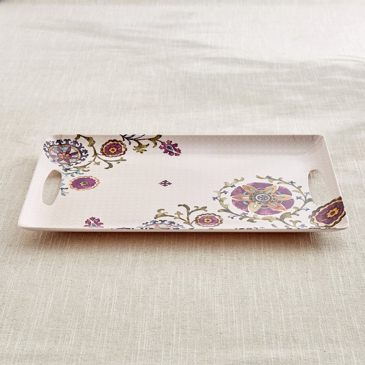 Nesto Pormela Melamine Printed Serving Tray - 41x27cm