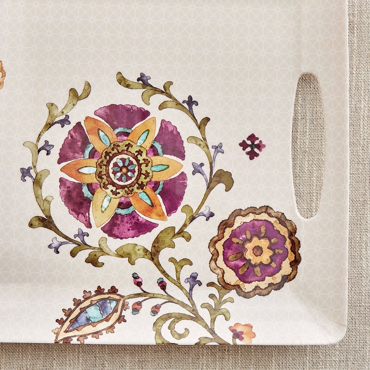Nesto Pormela Melamine Floral Print Serving Tray - 36x25.5cm