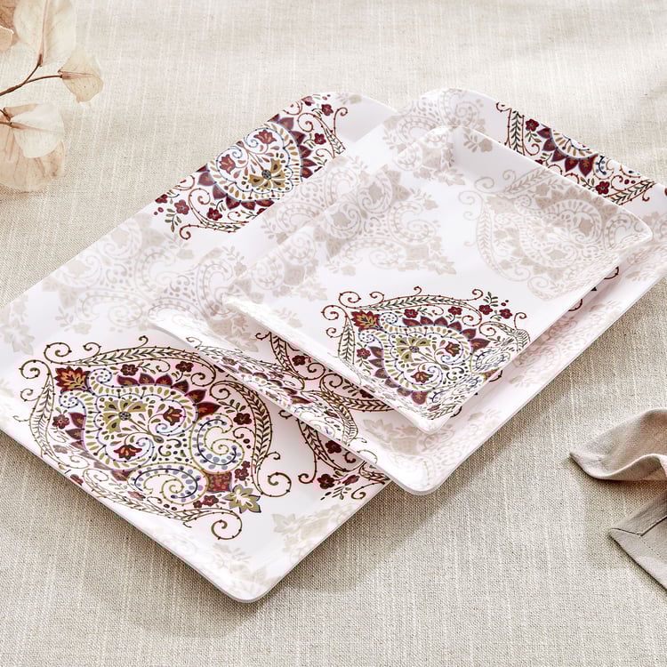 Nesto Stylin Melamine Printed Serving Tray - 38.5x27.5cm