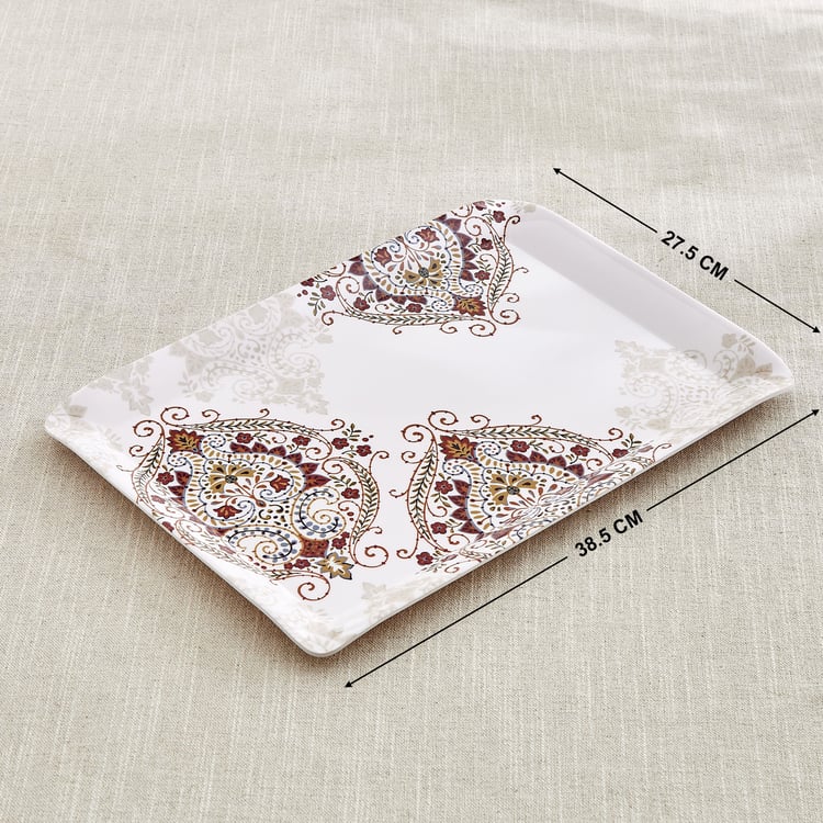 Nesto Stylin Melamine Printed Serving Tray - 38.5x27.5cm