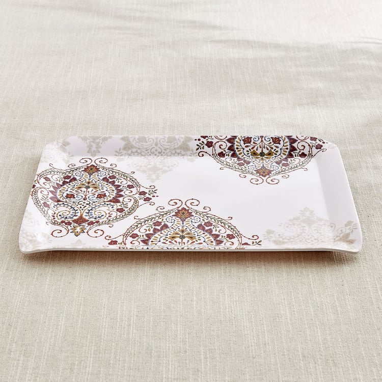 Nesto Stylin Melamine Printed Serving Tray - 38.5x27.5cm