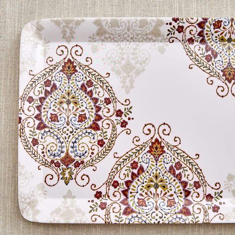 Nesto Stylin Melamine Printed Serving Tray - 38.5x27.5cm