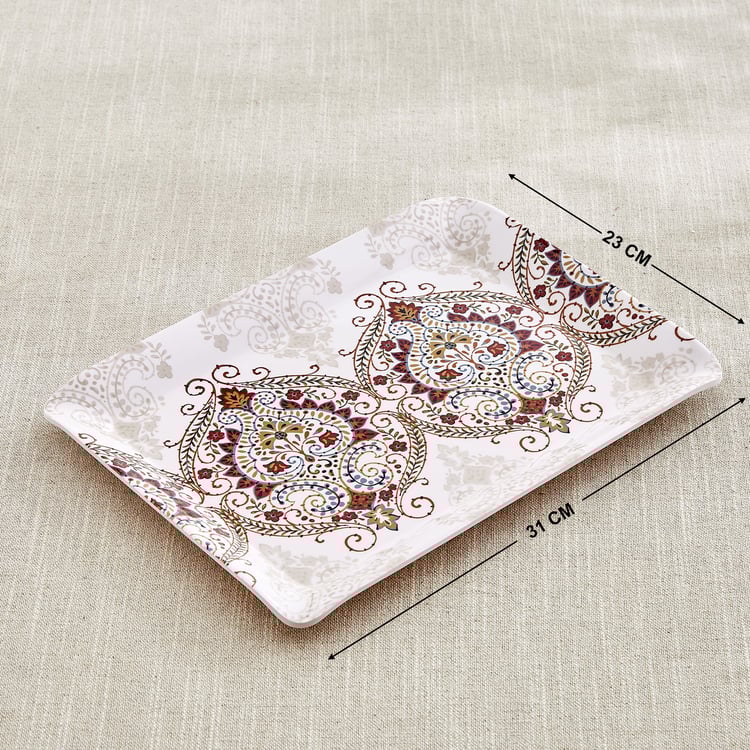 Nesto Stylin Melamine Printed Serving Tray - 31x23cm