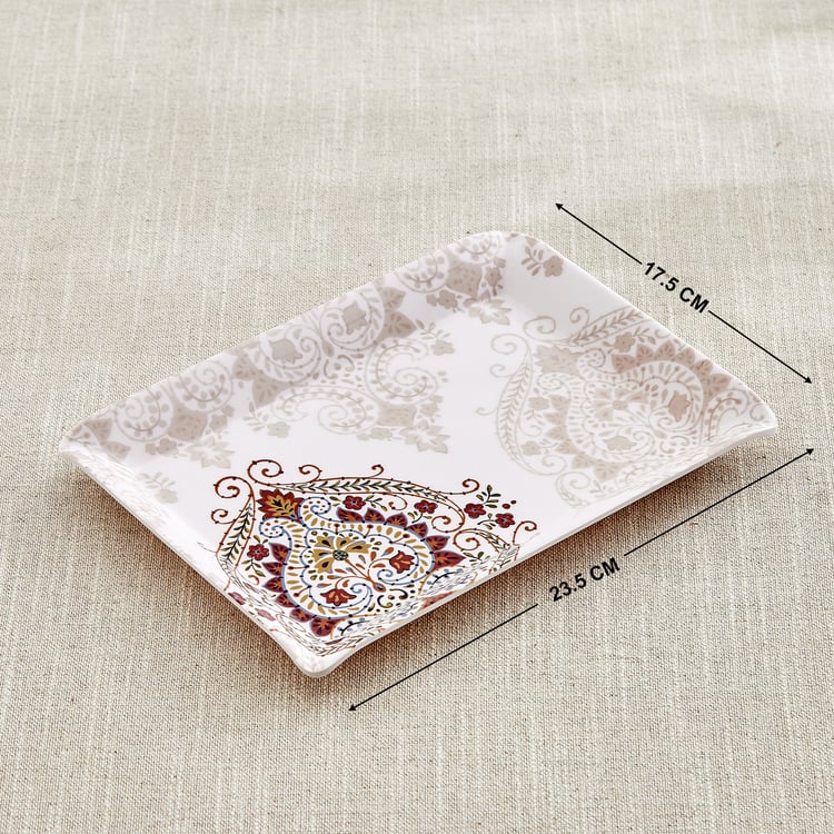 Nesto Stylin Melamine Printed Serving Tray - 23.5x17.5cm