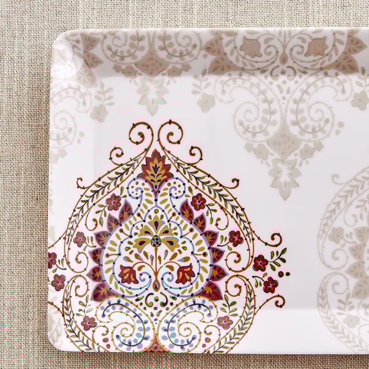 Nesto Stylin Melamine Printed Serving Tray - 23.5x17.5cm