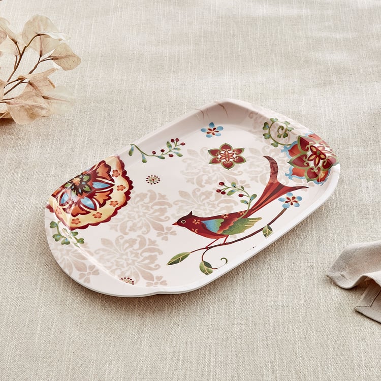 Nesto Vogue Melamine Printed Serving Tray - 39x25cm