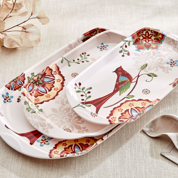 Nesto Vogue Melamine Printed Serving Tray - 39x25cm