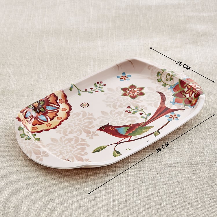 Nesto Vogue Melamine Printed Serving Tray - 39x25cm