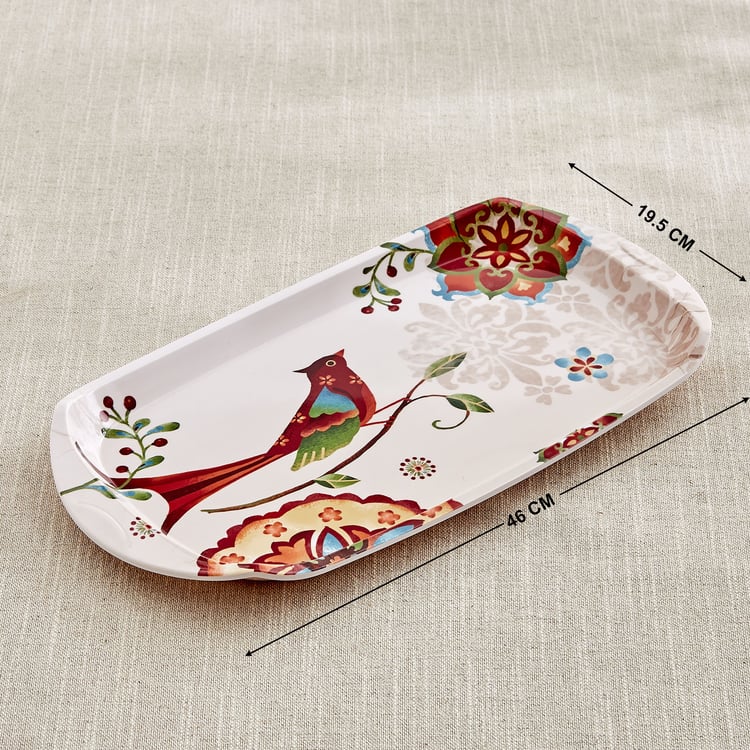 Nesto Vogue Melamine Printed Serving Tray - 46x19.5cm
