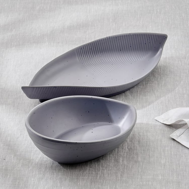 Corsica Silvano Melamine Leaf Serving Platter - 28x12cm