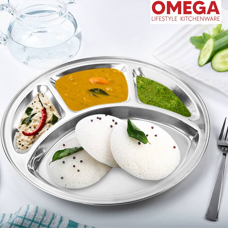 OMEGA Set of 2 Stainless Steel Partition Plate - 32cm