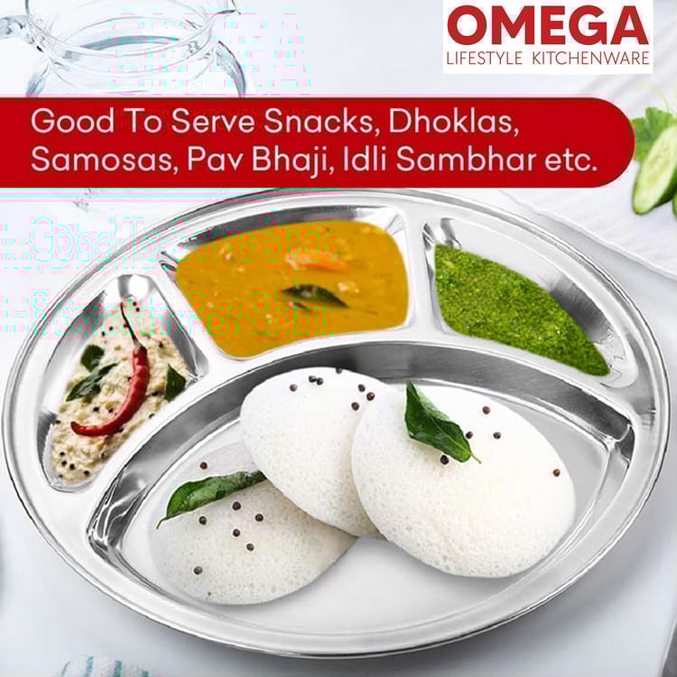 OMEGA Set of 2 Stainless Steel Partition Plate - 32cm