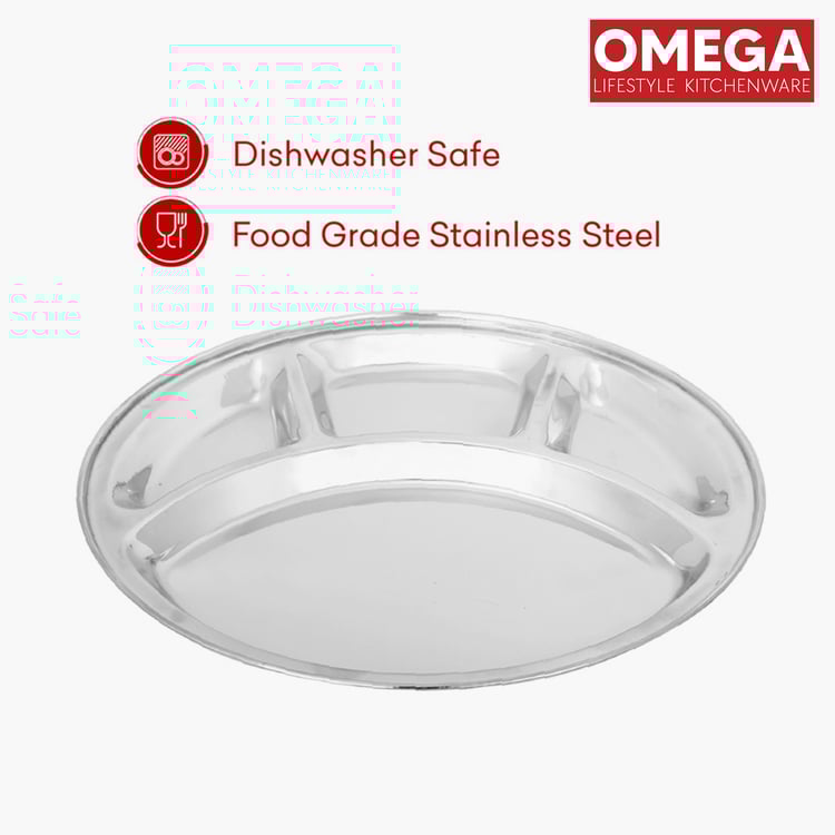 OMEGA Set of 2 Stainless Steel Partition Plate - 32cm