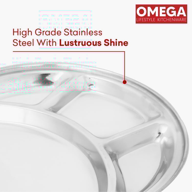 OMEGA Set of 2 Stainless Steel Partition Plate - 32cm
