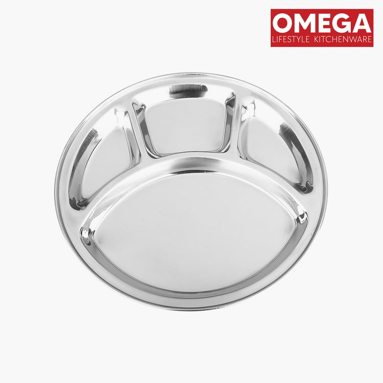 OMEGA Set of 2 Stainless Steel Partition Plate - 32cm