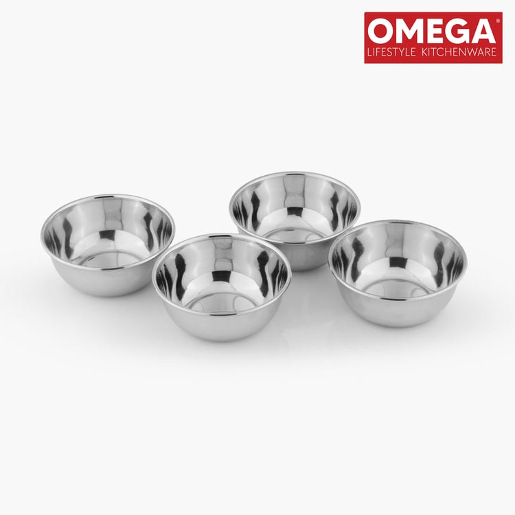 OMEGA Set of 4 Stainless Steel Katori - 140ml