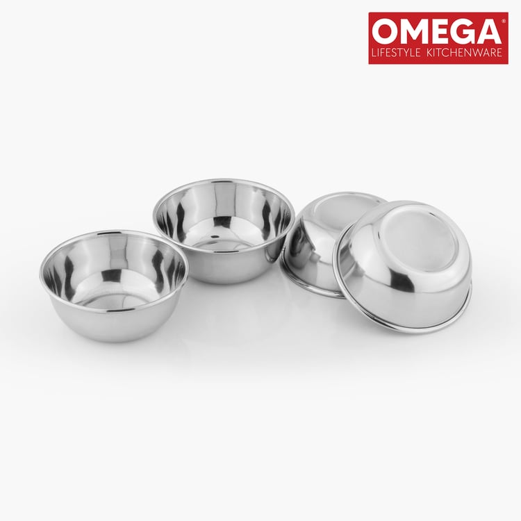 OMEGA Set of 4 Stainless Steel Katori - 140ml