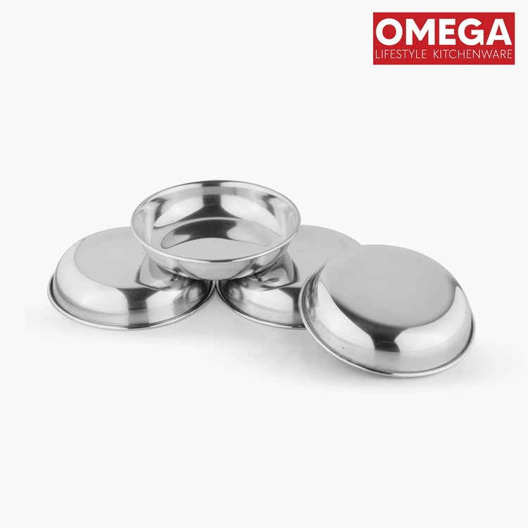 OMEGA Set of 4 Stainless Steel Dessert Plate
