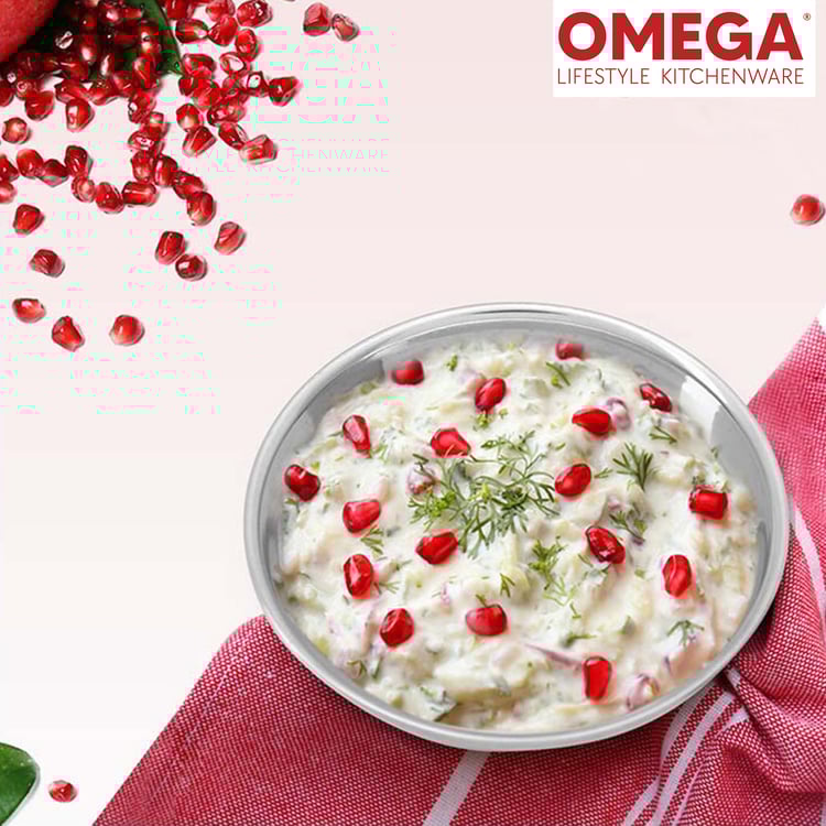 OMEGA Set of 4 Stainless Steel Dessert Plate
