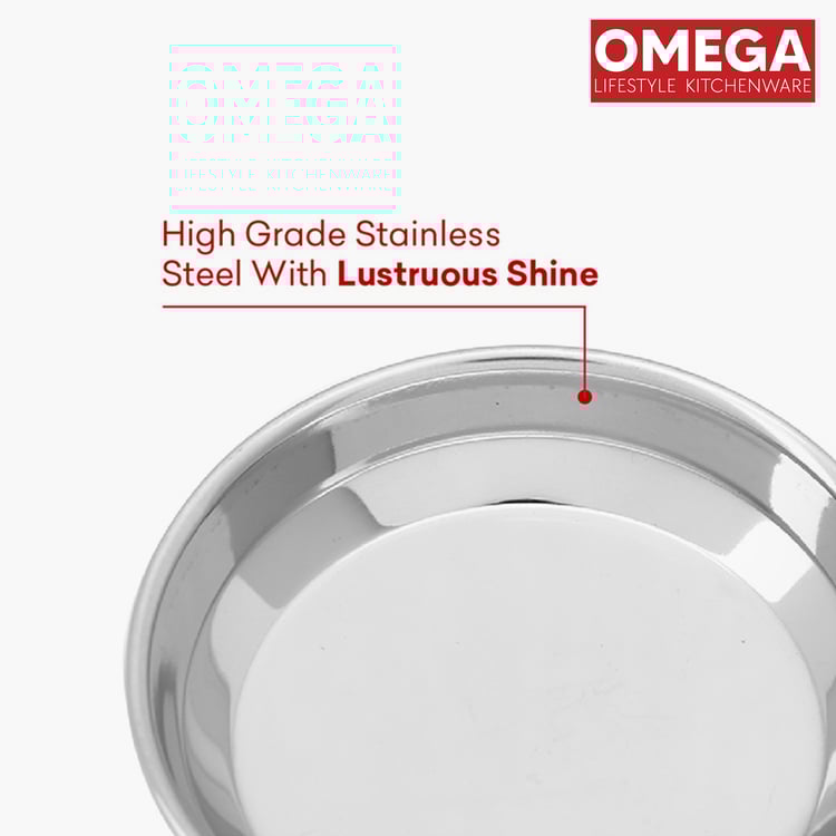 OMEGA Set of 4 Stainless Steel Dessert Plate