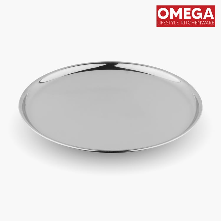 OMEGA Set of 4 Stainless Steel Dinner Plate - 18.7cm