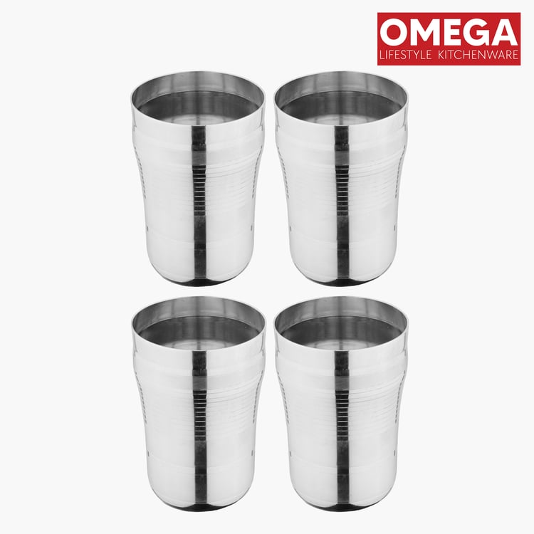 OMEGA Set of 4 Stainless Steel Tumbler - 300ml