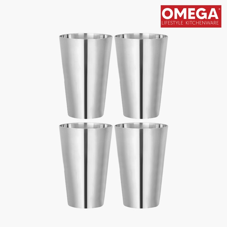 OMEGA Set of 4 Stainless Steel Tumbler - 350ml