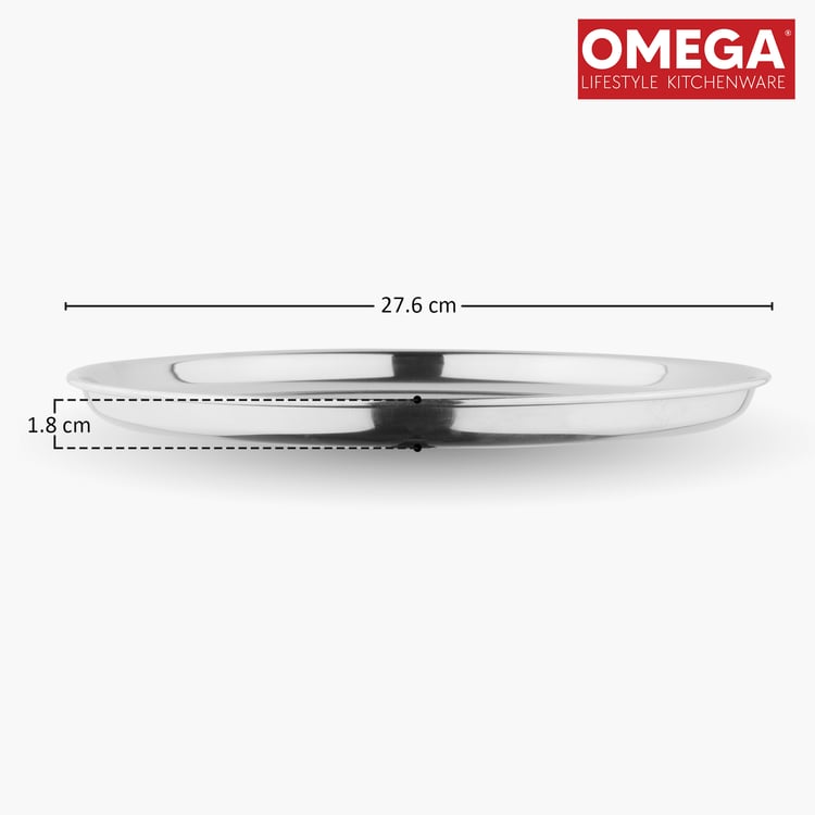 OMEGA Set of 6 Stainless Steel Dinner Plate - 27.6cm