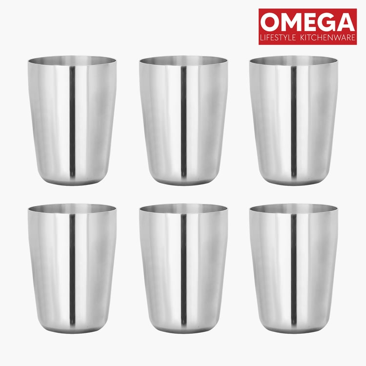 OMEGA Set of 6 Stainless Steel Tumbler - 300ml