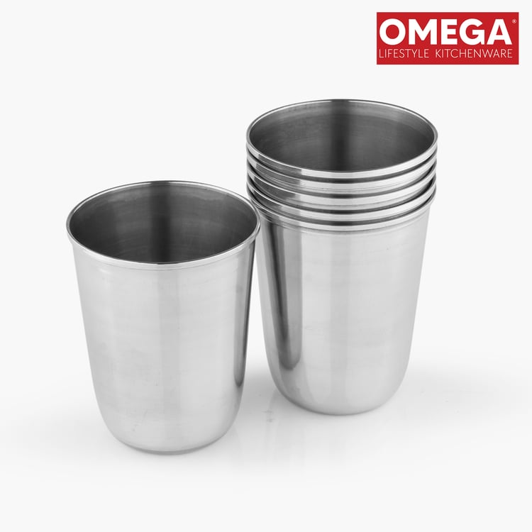 OMEGA Set of 6 Stainless Steel Tumbler - 300ml