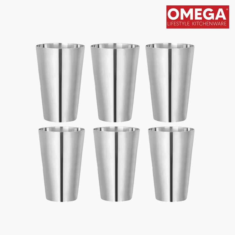 OMEGA Set of 6 Stainless Steel Tumbler - 350ml