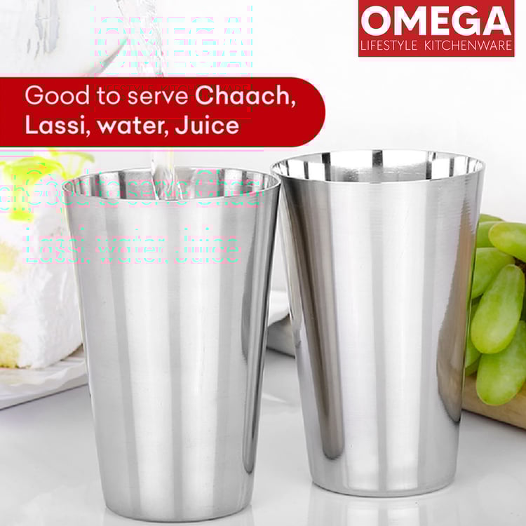 OMEGA Set of 6 Stainless Steel Tumbler - 350ml