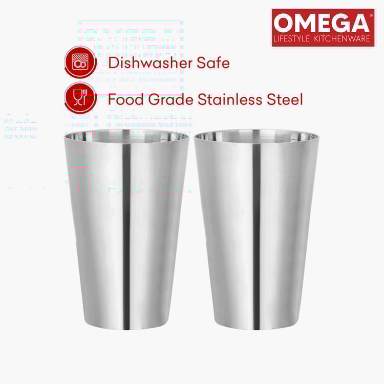 OMEGA Set of 6 Stainless Steel Tumbler - 350ml
