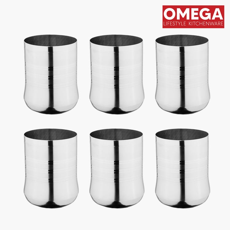 OMEGA Set of 6 Stainless Steel Tumbler - 300ml