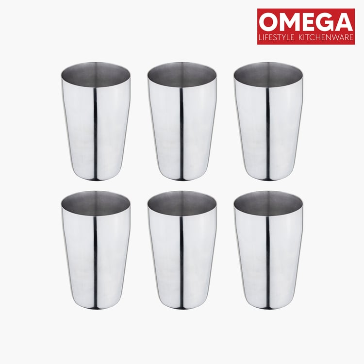 OMEGA Set of 6 Stainless Steel Tumbler - 350ml