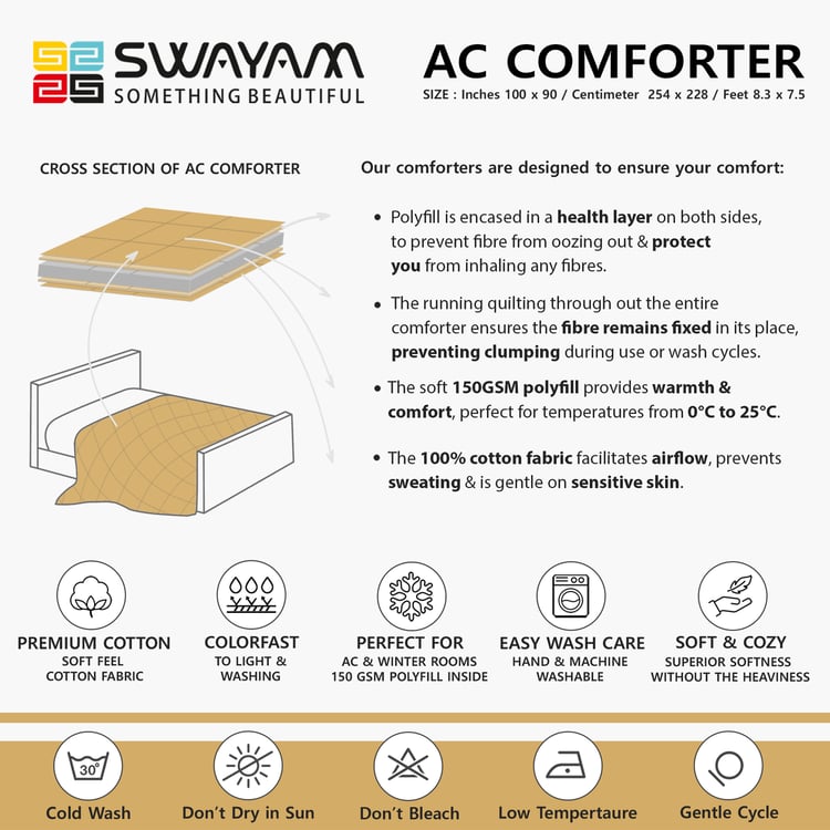 SWAYAM Ananda Cotton Floral Print Double Comforter