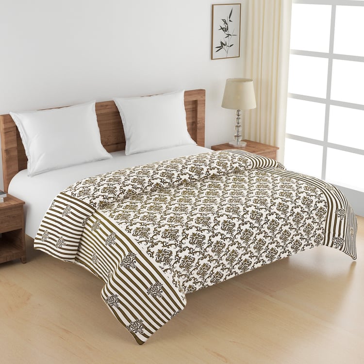 SWAYAM Veda Cotton Ethnic Print Double Comforter