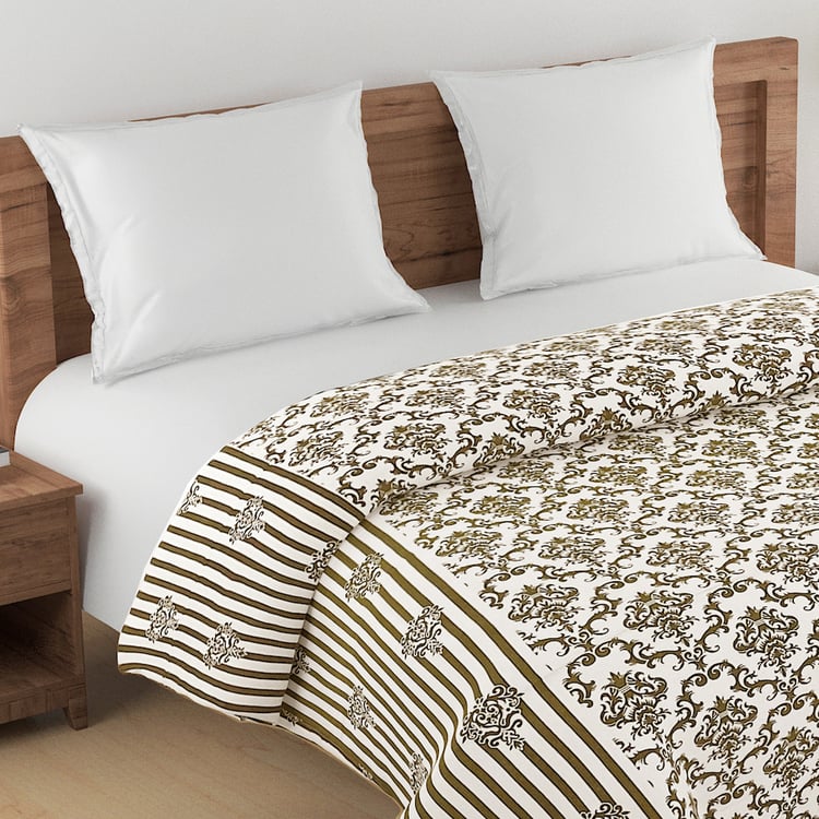 SWAYAM Veda Cotton Ethnic Print Double Comforter