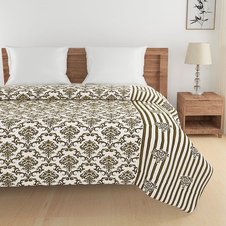 SWAYAM Veda Cotton Ethnic Print Double Comforter