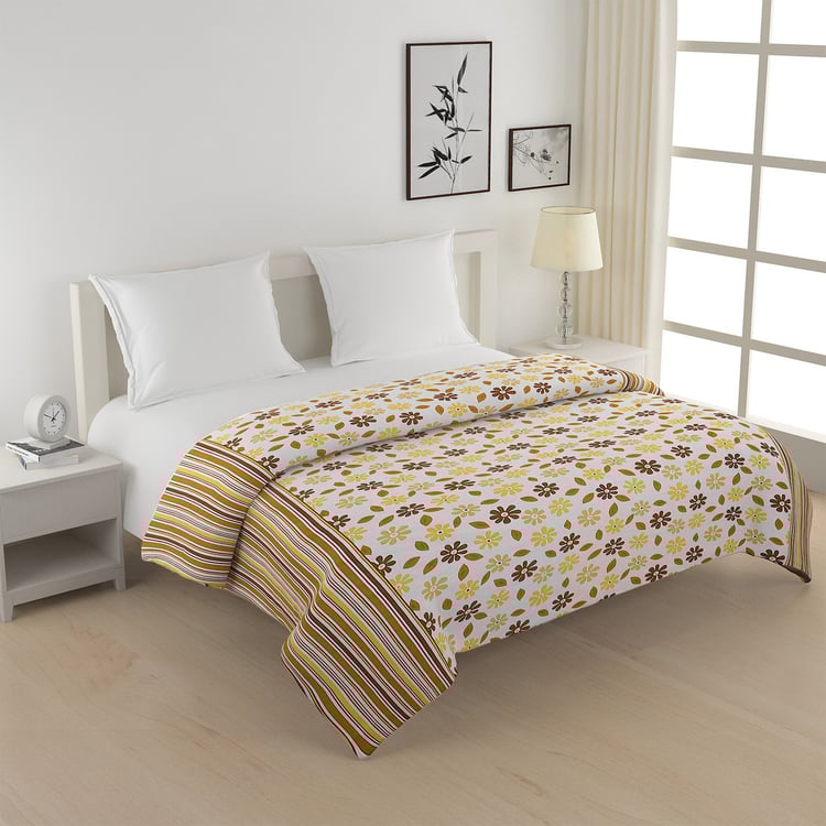 SWAYAM Veda Cotton Floral Print Double Comforter