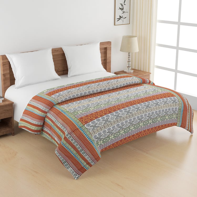 SWAYAM Veda Cotton Ethnic Print Double Comforter