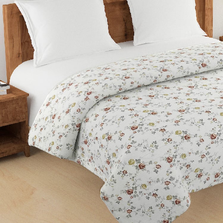SWAYAM Zinnia Cotton Floral Print Double Comforter