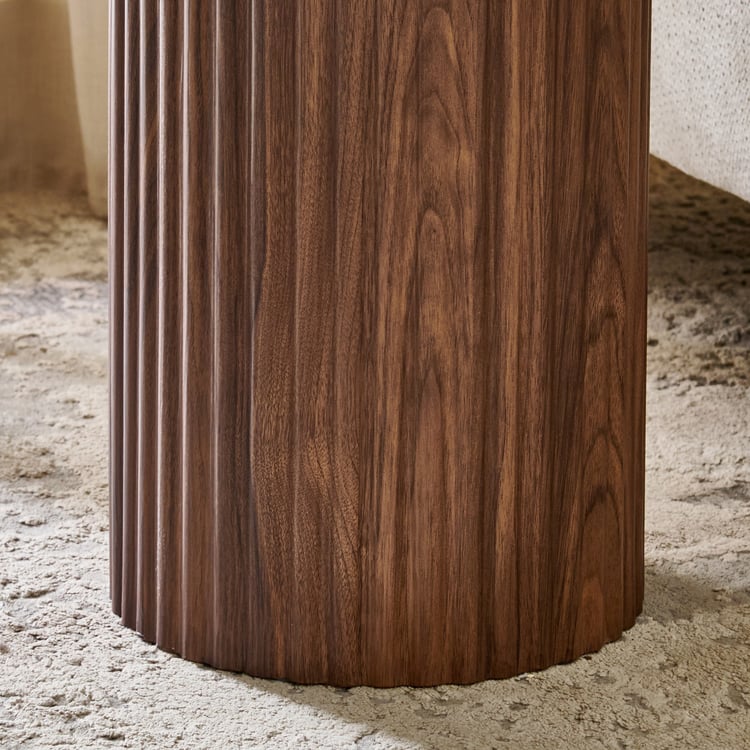 Sundried Sanctuary Faux Marble Top End Table - Walnut