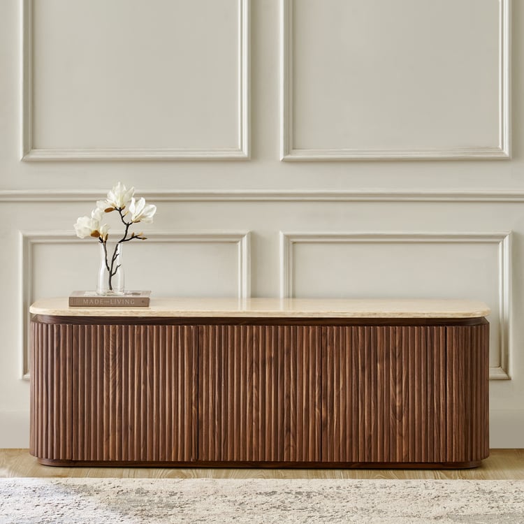 Sundried Sanctuary Faux Marble Top TV Unit - Walnut