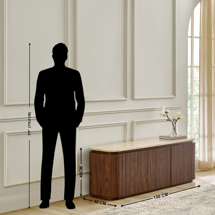 Sundried Sanctuary Faux Marble Top TV Unit - Walnut