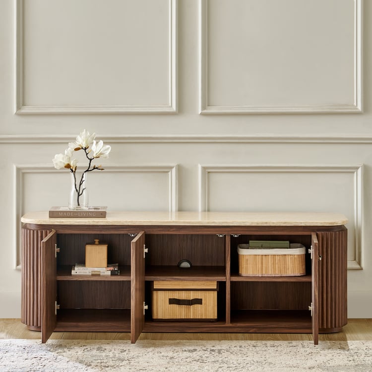 Sundried Sanctuary Faux Marble Top TV Unit - Walnut