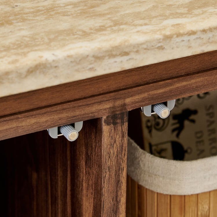 Sundried Sanctuary Faux Marble Top TV Unit - Walnut