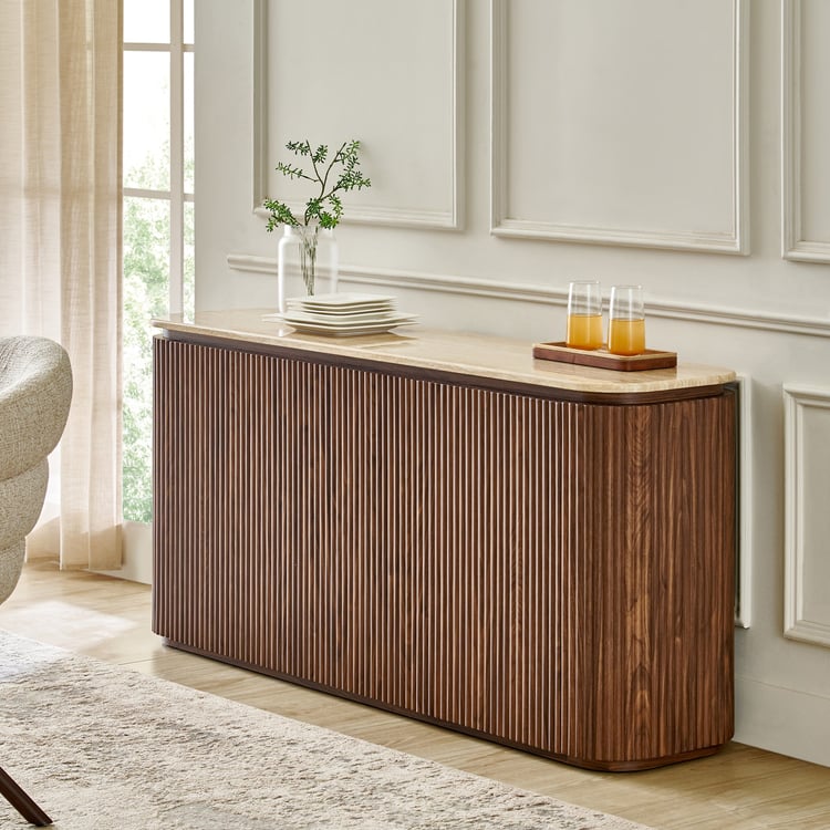 Sundried Sanctuary Faux Marble Top Sideboard - Beige