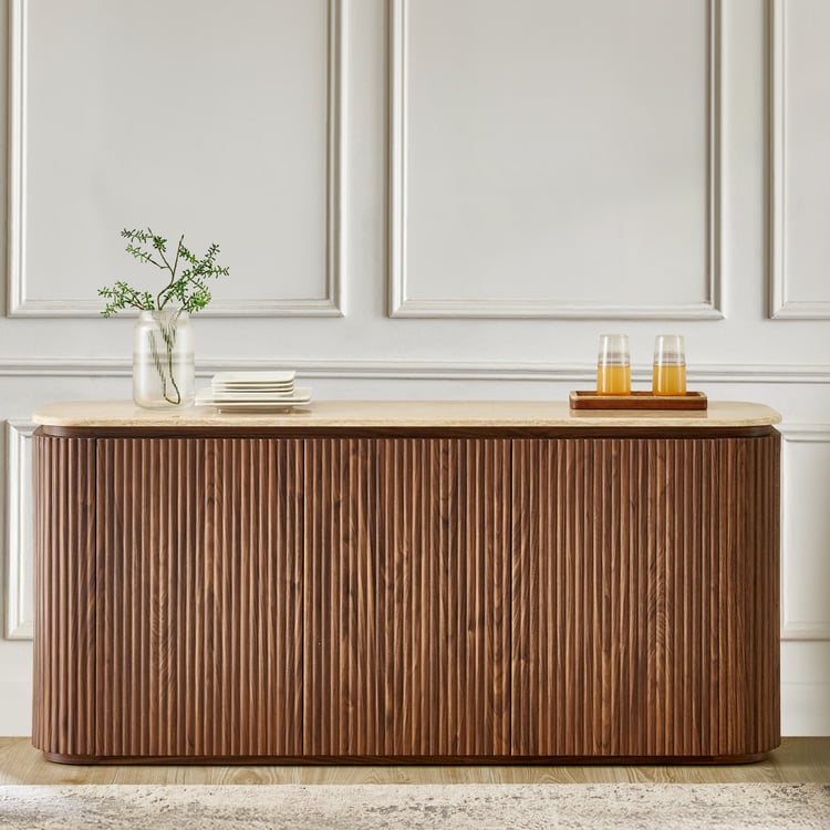 Sundried Sanctuary Faux Marble Top Sideboard - Beige